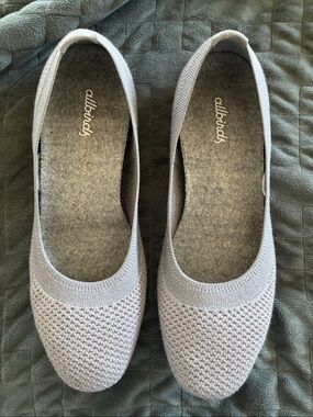 allbirds Light Gray Knit Ballet Flats